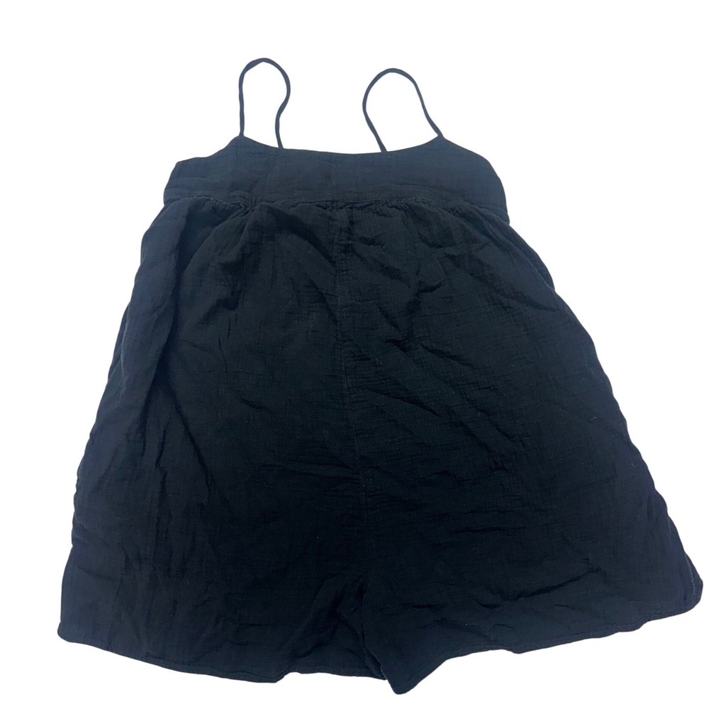 Madewell Romper Black Sleeveless Gauze Tie Back Summer Casual Small Womens